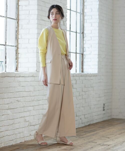 OPAQUE.CLIP / オペーク ドット クリップ パンツ | ベルト付きタックワイドパンツ/セットアップ対応【洗濯機洗い可】 | 詳細7