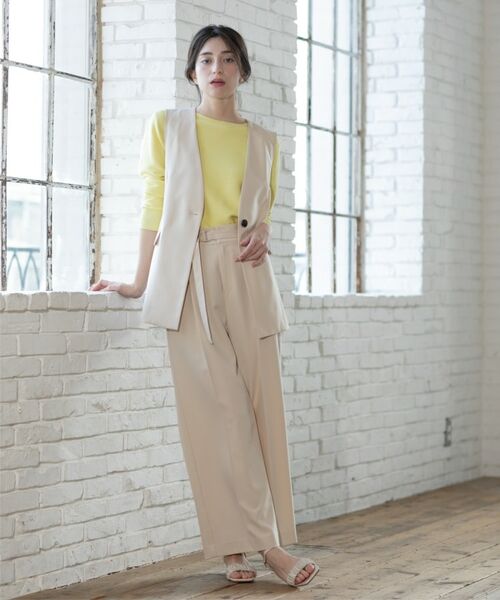 OPAQUE.CLIP / オペーク ドット クリップ パンツ | ベルト付きタックワイドパンツ/セットアップ対応【洗濯機洗い可】 | 詳細8