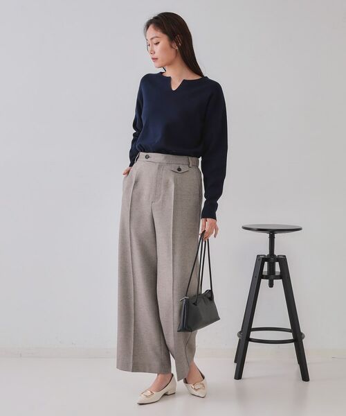 OPAQUE.CLIP / オペーク ドット クリップ パンツ | 麻混ラメワイドパンツ【洗濯機洗い可】 | 詳細6