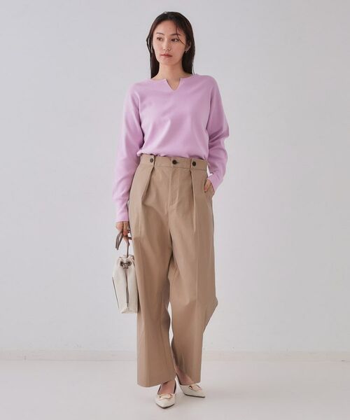 OPAQUE.CLIP / オペーク ドット クリップ パンツ | シャンブレーチノワイドパンツ【洗濯機洗い可】 | 詳細2