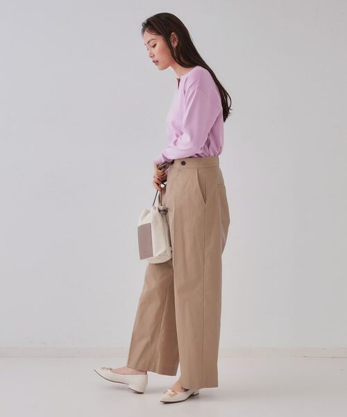 OPAQUE.CLIP / オペーク ドット クリップ パンツ | シャンブレーチノワイドパンツ【洗濯機洗い可】 | 詳細3