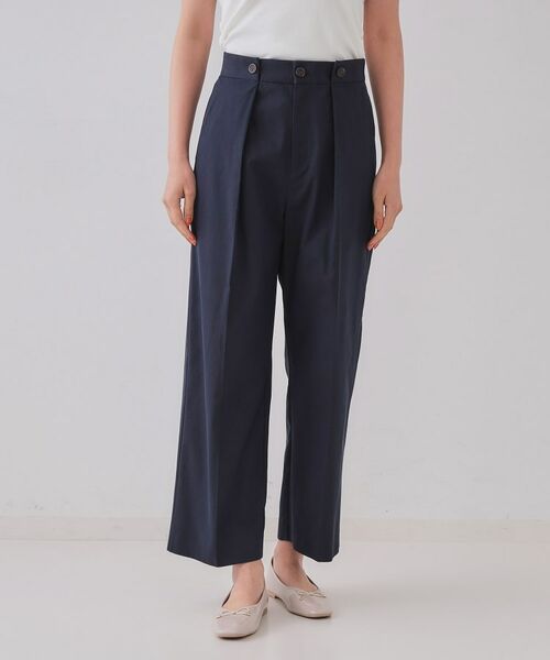 OPAQUE.CLIP / オペーク ドット クリップ パンツ | シャンブレーチノワイドパンツ【洗濯機洗い可】 | 詳細9