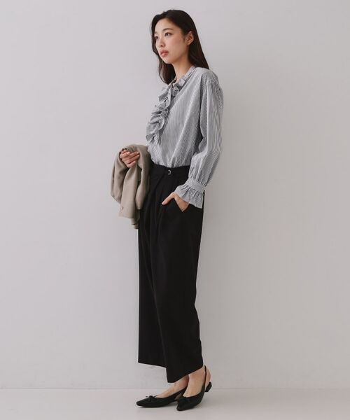 OPAQUE.CLIP / オペーク ドット クリップ パンツ | ラップベルトワイドパンツ【洗濯機洗い可】 | 詳細3