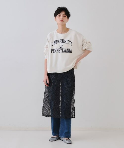 OPAQUE.CLIP / オペーク ドット クリップ スカート | シアーレーススパンコールスカート【洗濯機洗い可】 | 詳細2