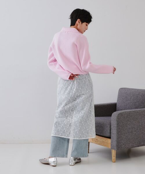 OPAQUE.CLIP / オペーク ドット クリップ スカート | シアーレーススパンコールスカート【洗濯機洗い可】 | 詳細7