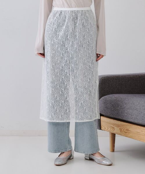 OPAQUE.CLIP / オペーク ドット クリップ スカート | シアーレーススパンコールスカート【洗濯機洗い可】 | 詳細9