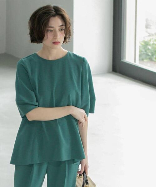 OPAQUE.CLIP / オペーク ドット クリップ シャツ・ブラウス | 《6色展開》ストレッチペプラムブラウス/セットアップ対応【洗濯機洗い可/防シワ】 | 詳細19