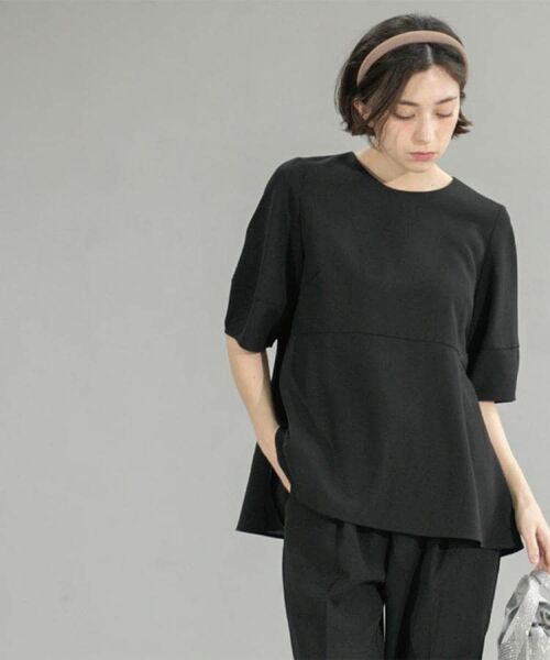 OPAQUE.CLIP / オペーク ドット クリップ シャツ・ブラウス | 《6色展開》ストレッチペプラムブラウス/セットアップ対応【洗濯機洗い可/防シワ】 | 詳細2