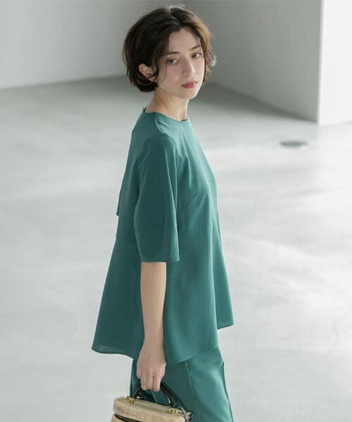 OPAQUE.CLIP / オペーク ドット クリップ シャツ・ブラウス | 《6色展開》ストレッチペプラムブラウス/セットアップ対応【洗濯機洗い可/防シワ】 | 詳細21