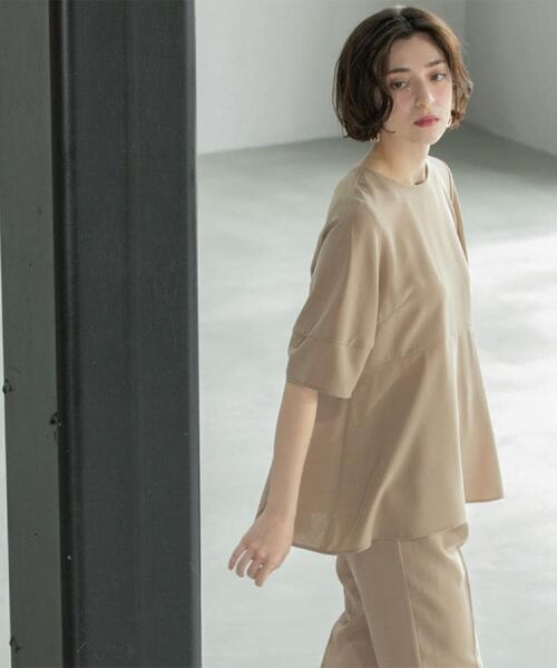 OPAQUE.CLIP / オペーク ドット クリップ シャツ・ブラウス | 《6色展開》ストレッチペプラムブラウス/セットアップ対応【洗濯機洗い可/防シワ】 | 詳細26