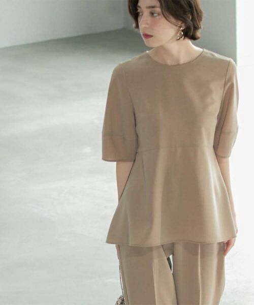 OPAQUE.CLIP / オペーク ドット クリップ シャツ・ブラウス | 《6色展開》ストレッチペプラムブラウス/セットアップ対応【洗濯機洗い可/防シワ】 | 詳細27