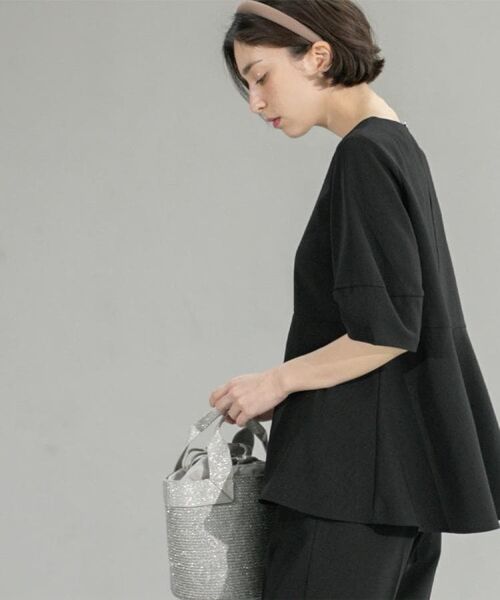 OPAQUE.CLIP / オペーク ドット クリップ シャツ・ブラウス | 《6色展開》ストレッチペプラムブラウス/セットアップ対応【洗濯機洗い可/防シワ】 | 詳細3