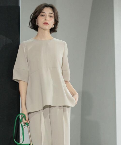 OPAQUE.CLIP / オペーク ドット クリップ シャツ・ブラウス | 《6色展開》ストレッチペプラムブラウス/セットアップ対応【洗濯機洗い可/防シワ】 | 詳細7