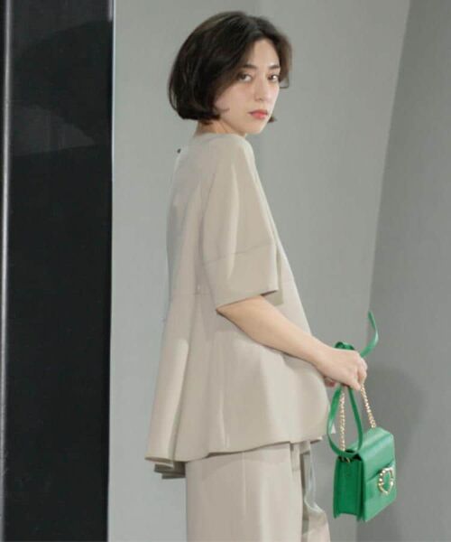 OPAQUE.CLIP / オペーク ドット クリップ シャツ・ブラウス | 《6色展開》ストレッチペプラムブラウス/セットアップ対応【洗濯機洗い可/防シワ】 | 詳細9