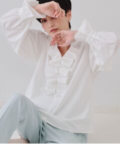 OPAQUE.CLIP / オペーク ドット クリップ シャツ・ブラウス | フロントフリルブラウス【洗濯機洗い可】