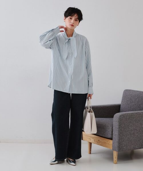 OPAQUE.CLIP / オペーク ドット クリップ シャツ・ブラウス | ストライプボウタイシャツ【洗濯機洗い可】 | 詳細10