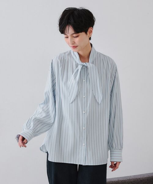 OPAQUE.CLIP / オペーク ドット クリップ シャツ・ブラウス | ストライプボウタイシャツ【洗濯機洗い可】 | 詳細13