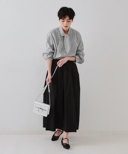 OPAQUE.CLIP / オペーク ドット クリップ シャツ・ブラウス | ストライプボウタイシャツ【洗濯機洗い可】 | 詳細2