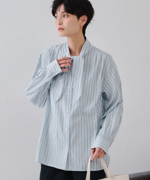 OPAQUE.CLIP / オペーク ドット クリップ シャツ・ブラウス | ストライプボウタイシャツ【洗濯機洗い可】 | 詳細9