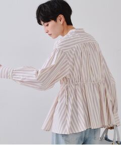 OPAQUE.CLIP / オペーク ドット クリップ シャツ・ブラウス | ウエストリボンペプラムシャツ【洗濯機洗い可】