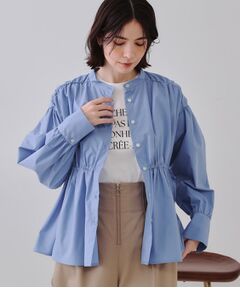 OPAQUE.CLIP / オペーク ドット クリップ シャツ・ブラウス | ウエストリボンペプラムシャツ【洗濯機洗い可】