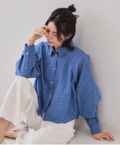 OPAQUE.CLIP / オペーク ドット クリップ シャツ・ブラウス | 《andGIRL掲載》ストライプフォルムシャツ【洗濯機洗い可】