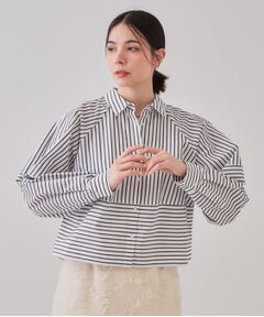 OPAQUE.CLIP / オペーク ドット クリップ シャツ・ブラウス | 《andGIRL掲載》ストライプフォルムシャツ【洗濯機洗い可】