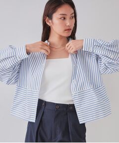 OPAQUE.CLIP / オペーク ドット クリップ シャツ・ブラウス | 《andGIRL掲載》ストライプフォルムシャツ【洗濯機洗い可】