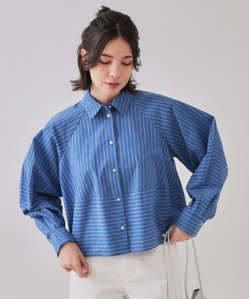 OPAQUE.CLIP / オペーク ドット クリップ シャツ・ブラウス | 《andGIRL掲載》ストライプフォルムシャツ【洗濯機洗い可】 | 詳細8