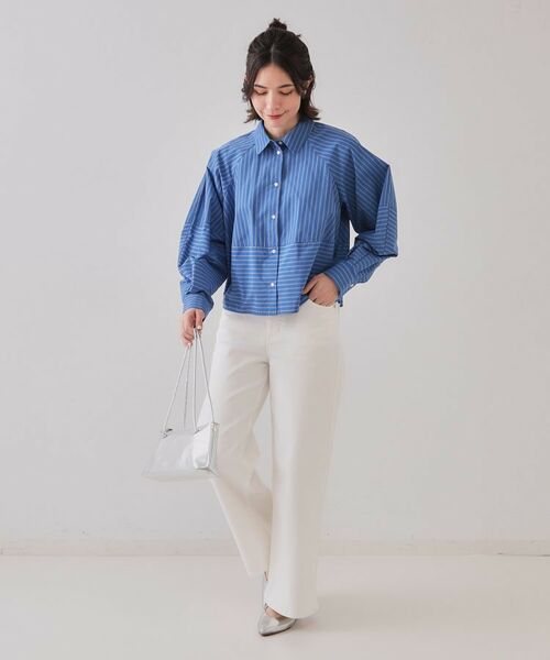 OPAQUE.CLIP / オペーク ドット クリップ シャツ・ブラウス | 《andGIRL掲載》ストライプフォルムシャツ【洗濯機洗い可】 | 詳細9