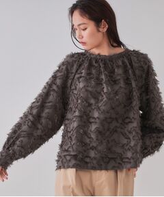 OPAQUE.CLIP / オペーク ドット クリップ シャツ・ブラウス | 《VERY掲載》フリンジジャカードブラウス【洗濯機洗い可】