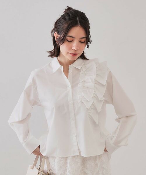 OPAQUE.CLIP / オペーク ドット クリップ シャツ・ブラウス | 《andGIRL掲載》フリルデザインシャツ【洗濯機洗い可】 | 詳細2