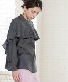 OPAQUE.CLIP / オペーク ドット クリップ シャツ・ブラウス | シアーフリルブラウス【洗濯機洗い可】