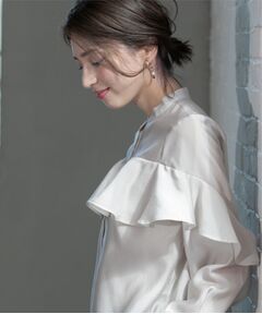 OPAQUE.CLIP / オペーク ドット クリップ シャツ・ブラウス | シアーフリルブラウス【洗濯機洗い可】