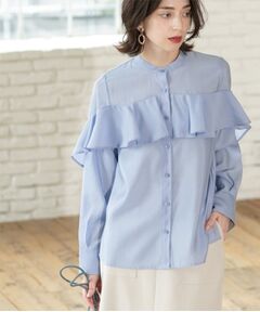 OPAQUE.CLIP / オペーク ドット クリップ シャツ・ブラウス | シアーフリルブラウス【洗濯機洗い可】