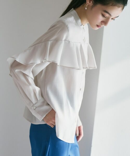 OPAQUE.CLIP / オペーク ドット クリップ シャツ・ブラウス | シアーフリルブラウス【洗濯機洗い可】 | 詳細1