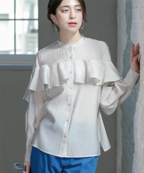 OPAQUE.CLIP / オペーク ドット クリップ シャツ・ブラウス | シアーフリルブラウス【洗濯機洗い可】 | 詳細11