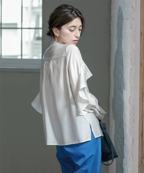 OPAQUE.CLIP / オペーク ドット クリップ シャツ・ブラウス | シアーフリルブラウス【洗濯機洗い可】 | 詳細12