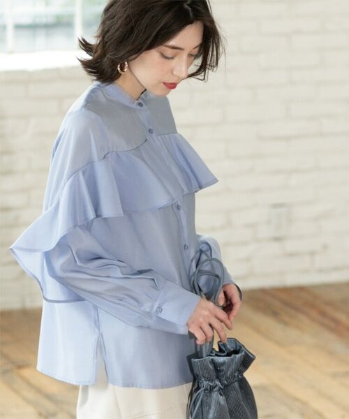 OPAQUE.CLIP / オペーク ドット クリップ シャツ・ブラウス | シアーフリルブラウス【洗濯機洗い可】 | 詳細13