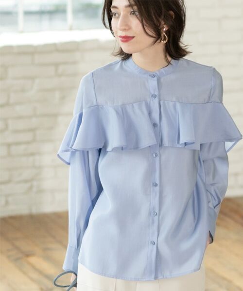 OPAQUE.CLIP / オペーク ドット クリップ シャツ・ブラウス | シアーフリルブラウス【洗濯機洗い可】 | 詳細14