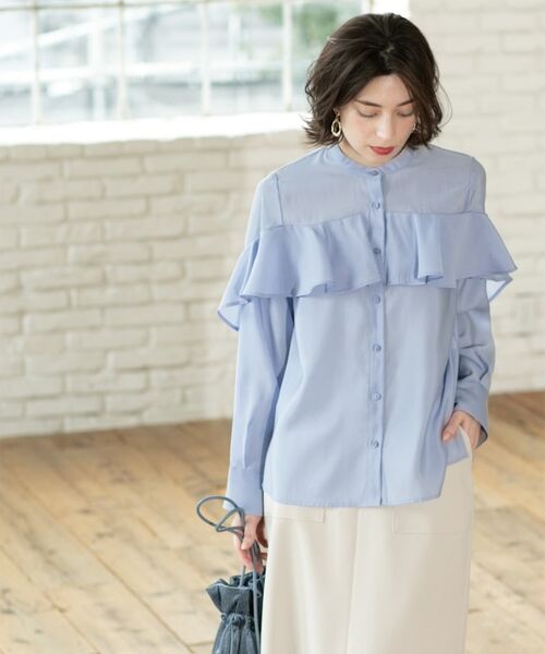 OPAQUE.CLIP / オペーク ドット クリップ シャツ・ブラウス | シアーフリルブラウス【洗濯機洗い可】 | 詳細15