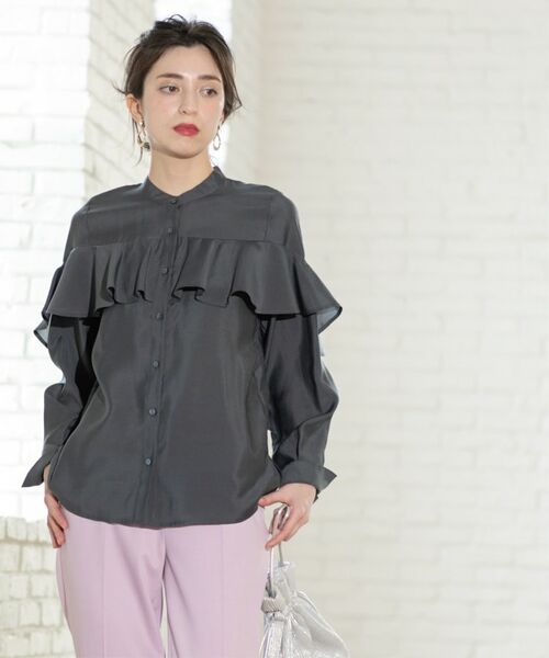 OPAQUE.CLIP / オペーク ドット クリップ シャツ・ブラウス | シアーフリルブラウス【洗濯機洗い可】 | 詳細2