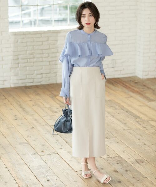 OPAQUE.CLIP / オペーク ドット クリップ シャツ・ブラウス | シアーフリルブラウス【洗濯機洗い可】 | 詳細21