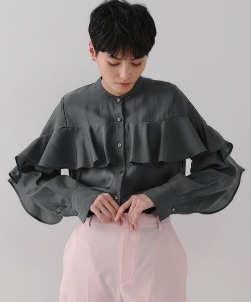 OPAQUE.CLIP / オペーク ドット クリップ シャツ・ブラウス | シアーフリルブラウス【洗濯機洗い可】 | 詳細22