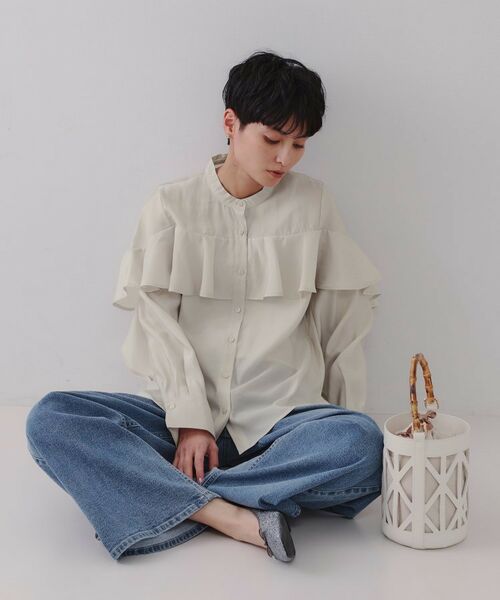 OPAQUE.CLIP / オペーク ドット クリップ シャツ・ブラウス | シアーフリルブラウス【洗濯機洗い可】 | 詳細27