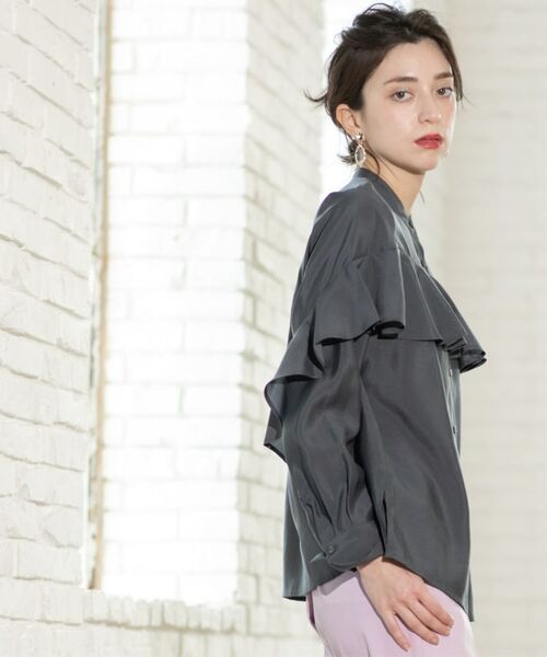 OPAQUE.CLIP / オペーク ドット クリップ シャツ・ブラウス | シアーフリルブラウス【洗濯機洗い可】 | 詳細3