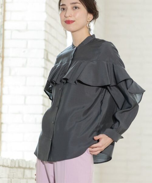 OPAQUE.CLIP / オペーク ドット クリップ シャツ・ブラウス | シアーフリルブラウス【洗濯機洗い可】 | 詳細4