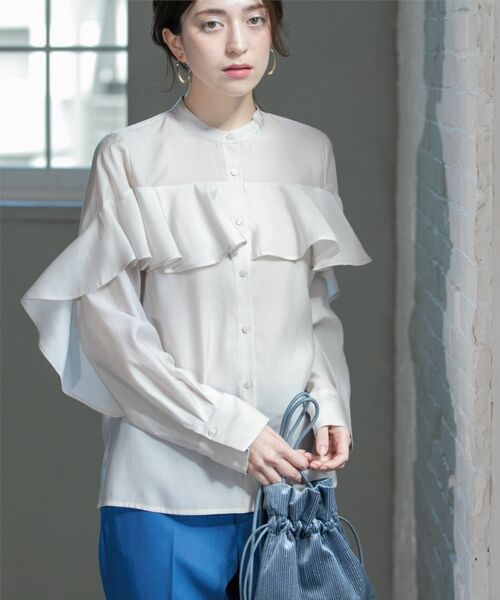 OPAQUE.CLIP / オペーク ドット クリップ シャツ・ブラウス | シアーフリルブラウス【洗濯機洗い可】 | 詳細6