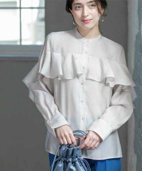 OPAQUE.CLIP / オペーク ドット クリップ シャツ・ブラウス | シアーフリルブラウス【洗濯機洗い可】 | 詳細7