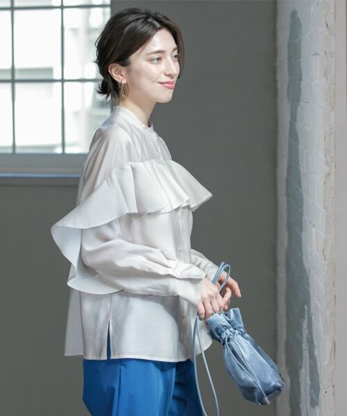 OPAQUE.CLIP / オペーク ドット クリップ シャツ・ブラウス | シアーフリルブラウス【洗濯機洗い可】 | 詳細8